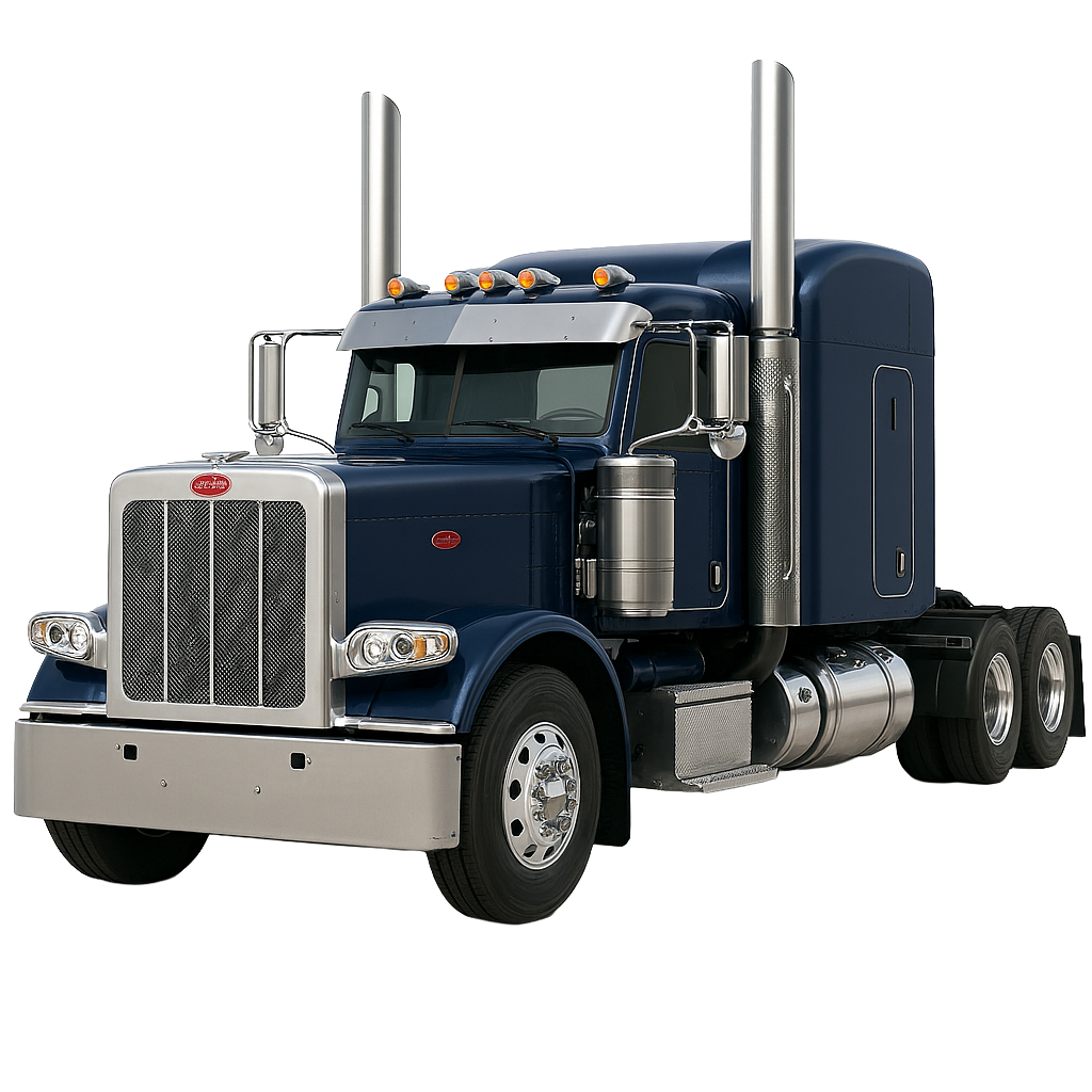 ABBA Global Corp Peterbilt 389 — click any part to explore the site